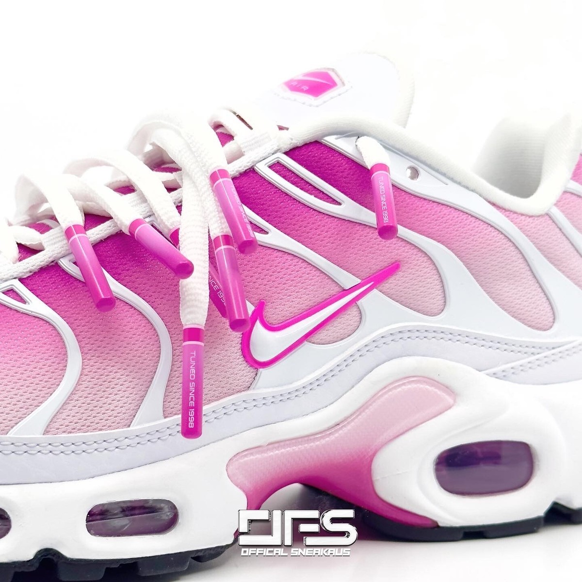 Pink Sunset White Tns With Pink Tick Air Max Plus TN LACES Tuned