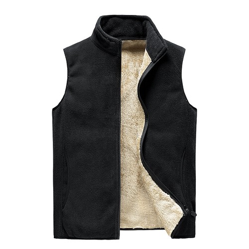 Winter Men Faux Fleece Lined Vest Body Warmer Sleeveless Jacket Gilet Waistcoat - Picture 11 of 25