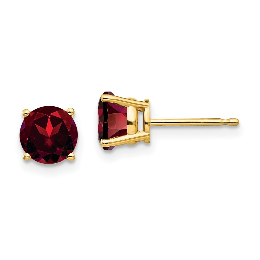 Серьги-гвоздики с гранатом 14 карат 6 мм 53590₽