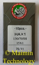 10 75/11 SHARP ORGAN FLAT SHANK 15X1 HAX1 130/705 HOME SEWING MACHINE NEEDLES