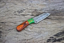 Custom Handmade Damascus Steel Camping Hunting Full Tang Fixed Blade Knife