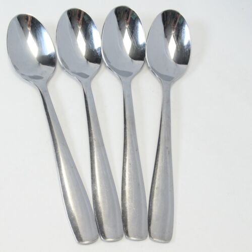 IKEA 22422 Oval Soup Spoons Stainless Glossy Square Handle 8 1/8" Lot of 4 - Picture 1 of 7