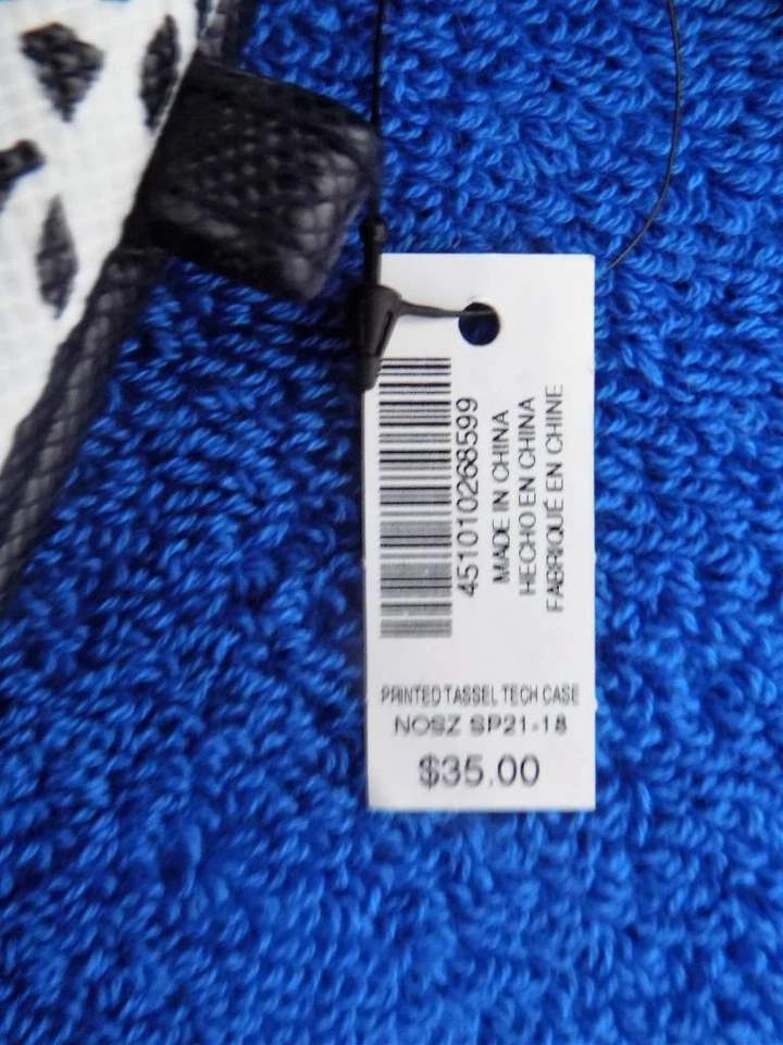 Chico's Blue Tassel Print Padded Tech Tablet Travel Case Zipper Sleeve w/Tag New - Image 4 of 4