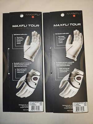 MAXFLI TOUR Full Cabretta Leather Men's Right XL Golf Glove White