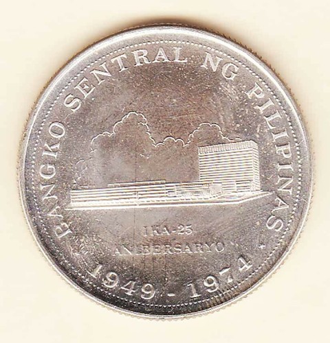 Philippines 1974 Central Bank 25 Pesos PROOF Silver Commemorative, Coin - Picture 2 of 2