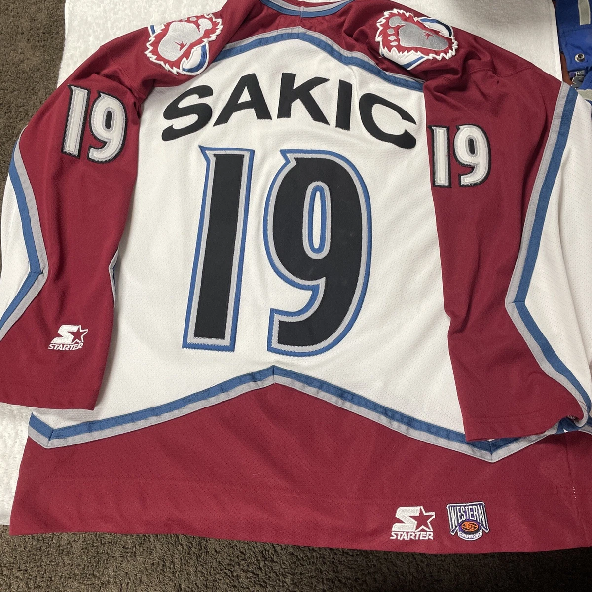 Starter Joe Sakic Colorado Avalanche NHL Hockey Jersey Vintage