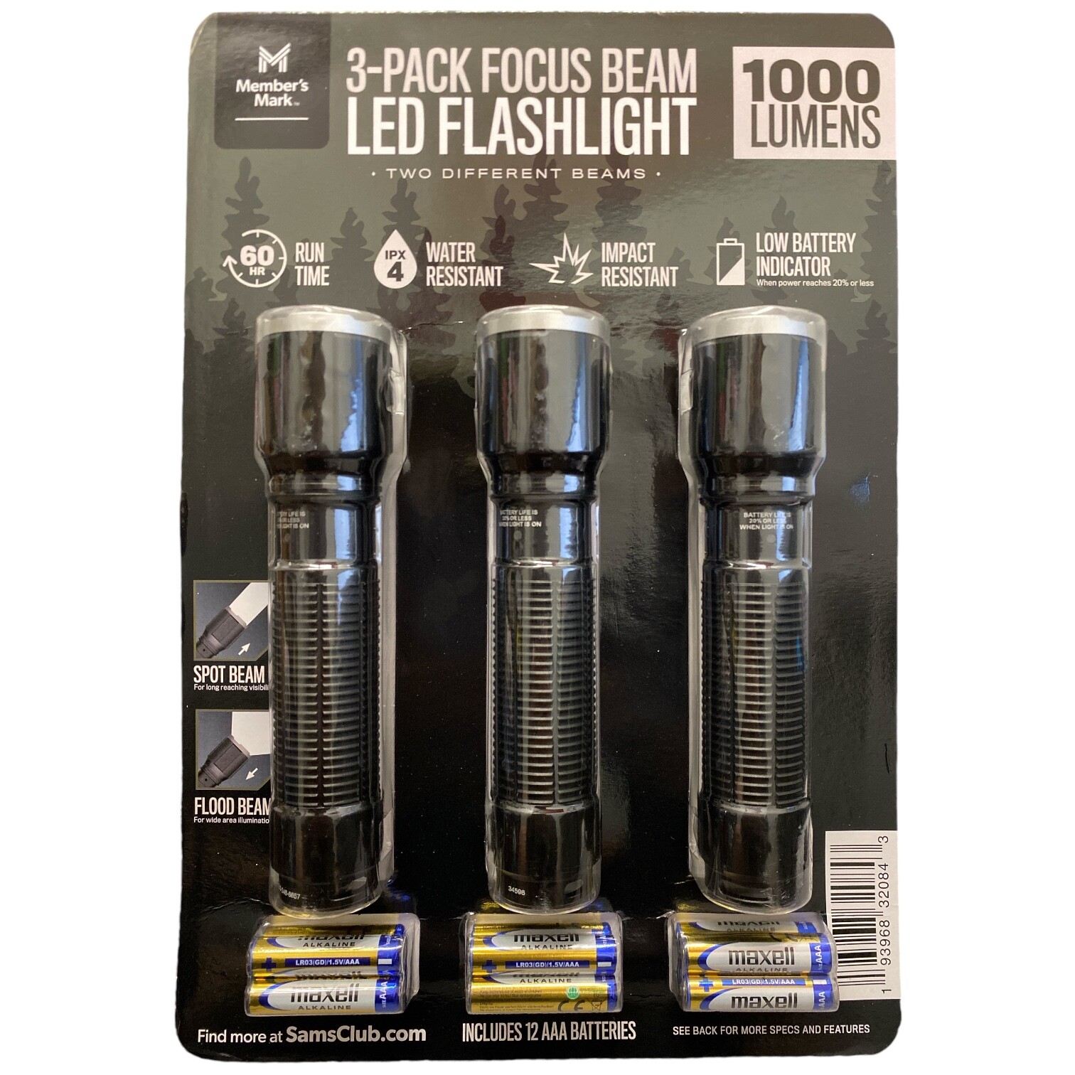 Участники отмечают 5 Настроек мощности светодиодного фонаря на 1000 люмен 3pk 5690₽