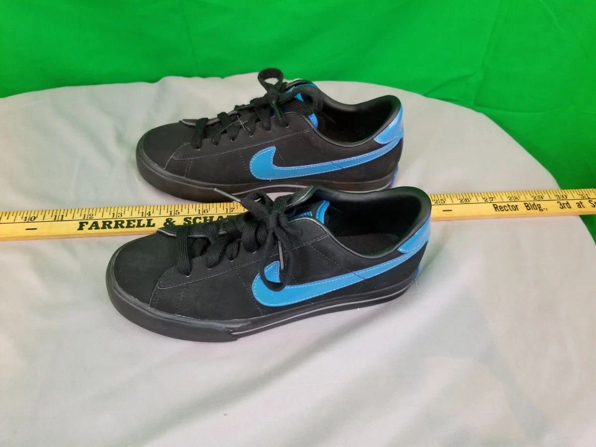 Nike Sweet Classic Low Top Boy Shoe Black w Blue Strip Sz 5Y 2011 367314 007
