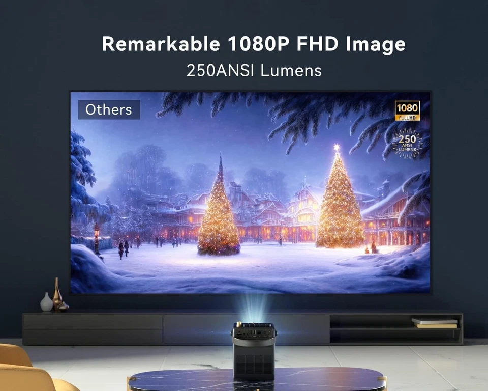 Mini Proyector Emotn H1 Nativo 1080P 250 Lúmenes ANSI Recargable WiFi Bluetooth Foto 3 de 4