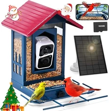 PeckCam Metal Bird Feeder w/Solar Camera - AI Identification - Phone App - NIB