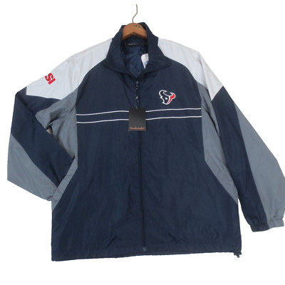 NEW Houston Texans NFL Dunbrooke Performance Jacket Mens Large Blue Full Zip