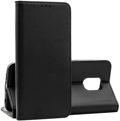 Für Xiaomi Redmi Note 9 Pro - SMART Premium Etui Tasche Case Handy Hülle SCHWARZ