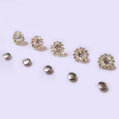 25PCS Rhinestones Sunflower Studs Rivets Leather Craft Clothing Tacks Set DIY - Foto 6 di 17