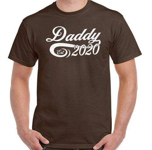 Fathers Day T-Shirt Daddy Est 2020 Mens Funny Christening New Baby Gift Girl Boy - Picture 15 of 20