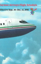 Cayman Airways system timetable 9/5/90 [1062] Buy 4+ save 25%