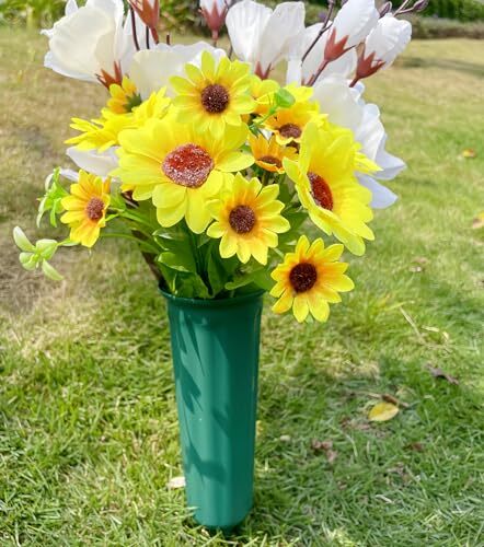 Gedenk Blumenvasen, Friedhofsvase, Grabsteine Blumenhalter, Grabzapfen - Bild 6 von 7