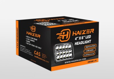 Haizer LED HeadLight 4'' x 6'' High( 2,700 Lm) & Low Beam ( 1,800 LM) (White) 
