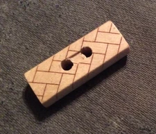 JHB BUTTONS #50109 PARQUET TOGGLE NATURAL--2 HOLE--1 1/4"--4 PIECES