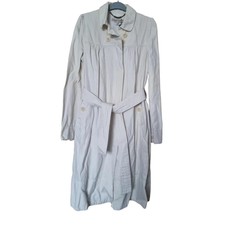 Bnwt Designer See By Chloe Y2k Beige Cotton/linen Trench Coat Sz Uk 10
