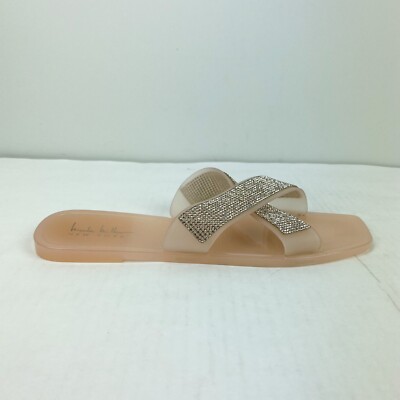 Nicole Miller New York Jelly Rhinestone light Pink Slides Womens Size  Sandals