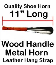 Wood Handle SHOE HORN 11" Long B50 Helps GET SHOES ON your feet FREE Shipping