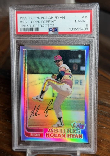 1982 Nolan Ryan RP 1999 Topps Finest Throwback Refractor PSA 8 Retrofractor