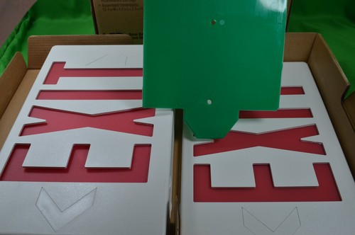 2 Cartelli di Uscita LED Elettrici Commerciali,Rosso/Verde,Può essere Doppio Lato,No Backup Bat - Foto 4 di 6