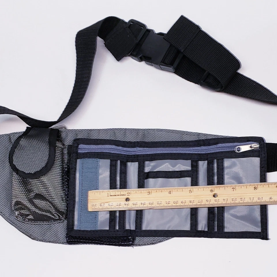 Bolso de Cintura K-Cliffs Eslinga Lateral Negro/Gris con Cartera para Senderismo Compras y Viajes Foto 3 de 4