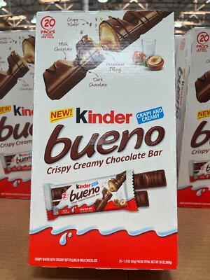 New Kinder Bueno Crispy Creamy Chocolate Bar, 1.5 oz, 20 Count