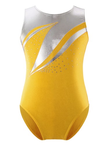 Kids Girl's Leotard Practice Bodysuit Tumbling Unitard Athletic Romper Fitness - Picture 50 of 51