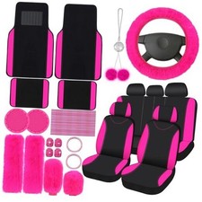 47 Car Seat Cover Full Set for Women Included Car Front Rear Seat Rose Red