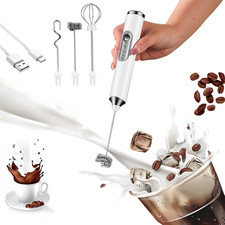 Electric Milk Frother Handheld Whisk Mixer Stirrer Coffee Egg USB Rechargeable