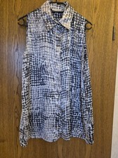 Sarah Pacini Seidenbluse weißgrau Punkte Onesize