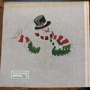 HP Needlepoint 18ct STRICTLY CHRISTMAS Dancing Snowman Large Canvas