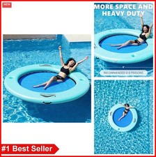 Inflatable Float Ring 8ft Water Hammock 600lb Capacity Cup Holders Heavy Duty