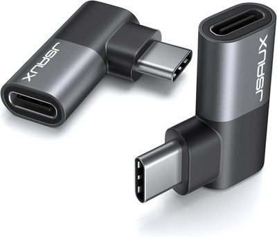 90 Degree USB C Male to Female Adapter 2-Pack, 40Gbps Data Transfer PD 100W Type