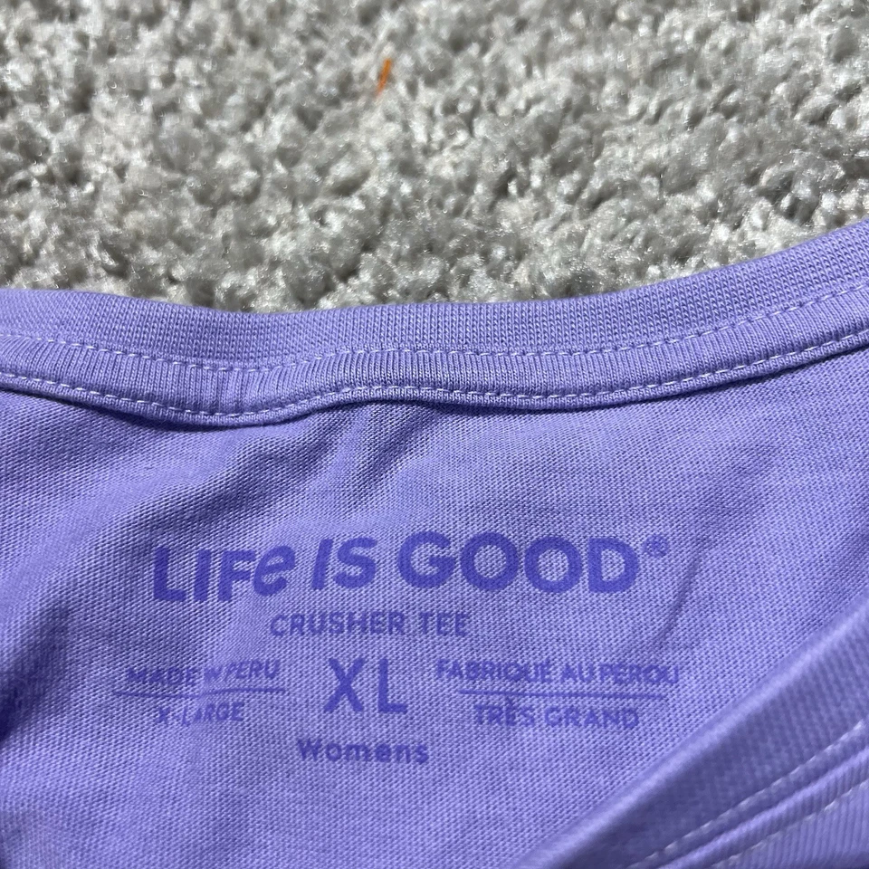Camiseta Life Is Good para mujer café esencial trituradora púrpura XL algodón suave Foto 4 de 4