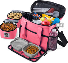 Mobile Dog Gear Small Dog Luggage Week Away Bag w/Food Carriers Accessories Pink