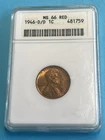 1946-D/D ANACS MS66 Red Lincoln Wheat Cent Old Soap Box Holder