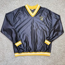 VTG 90s Pro Edge Mens XL Union Yellow Jackets Black V Neck Pullover USA Made