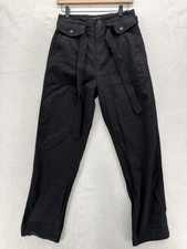 Banana Republic Explorer Nouve Cargo Pants Womens 4 Black Cotton Belted NWT