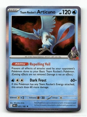 TEAM ROCKET'S ARTICUNO DESTINED RIVALS 051/182 POKEMON HOLO NM/M
