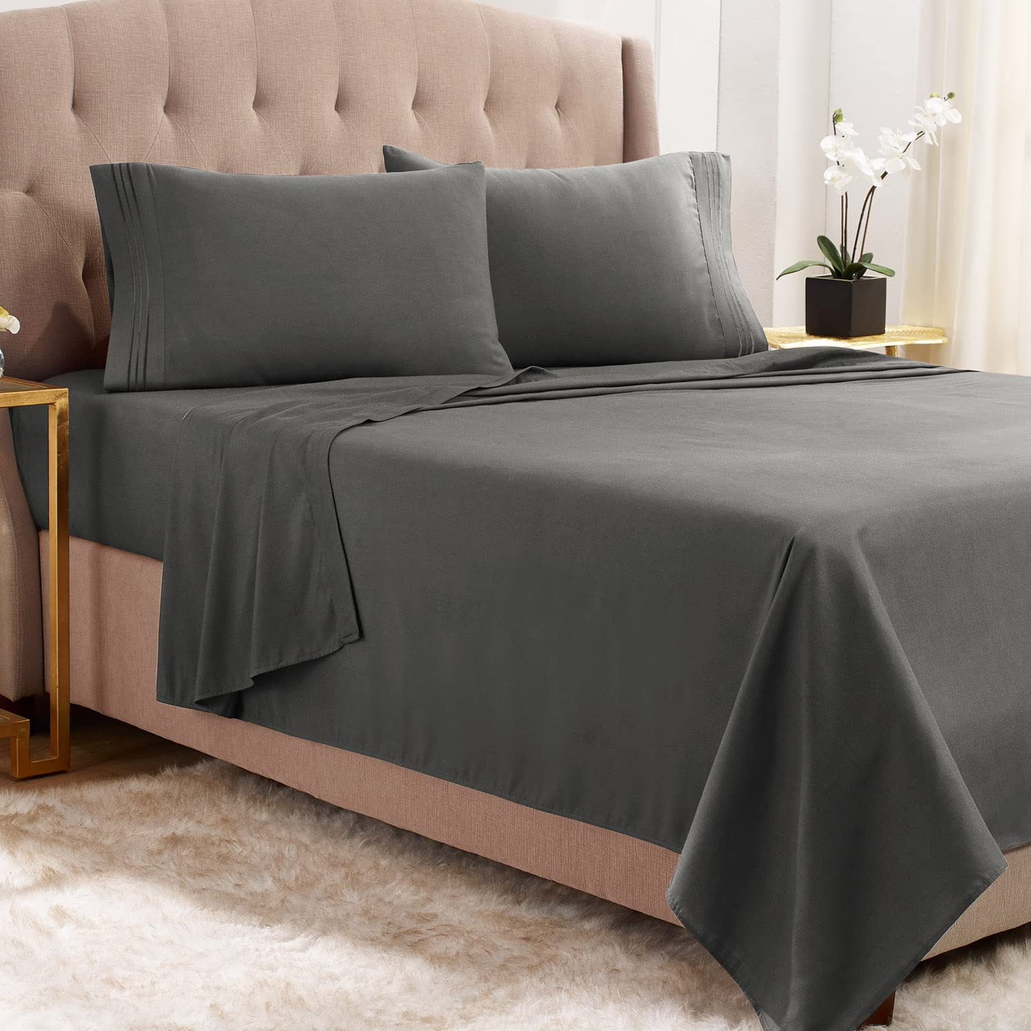 Empyrean Queen Sheets - 4 PC Super Soft Bed Sheets Queen Size - Double Brushe...