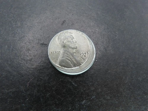 1943-S Lincoln Wheat Steel Cent, Partial Collar Error, XF-AU