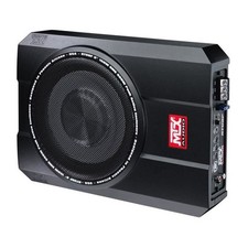 MTX RTU8P Caisson de grave amplifié extra plat voiture 20cm 150W RMS châssis alu