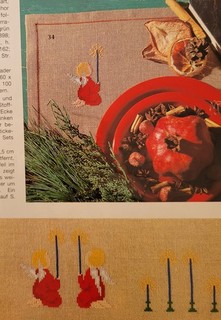 Stickvorlage Kreuzstich Engelchen mit Kerzen Advent Weihnachten