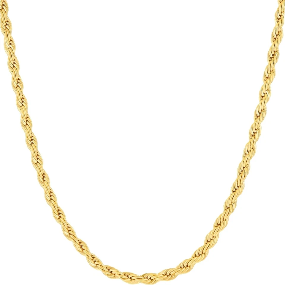 Versátil Collar Cuerda Oro 24K - Hombre y Mujer, Cadena Ajustable 14 a 36 Pulgadas Foto 3 de 4