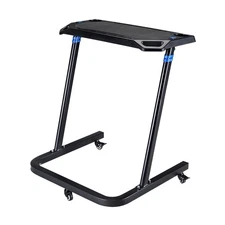 Adjustable Bike Desk - Rolling Laptop Cart for Stationary Bike or Trainer - E...