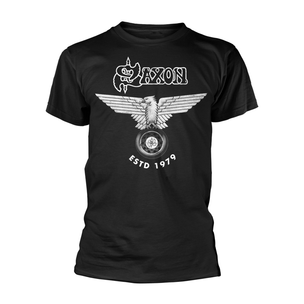 ЧЕРНАЯ футболка SAXON - ESTD 1979 большого размера 4290₽