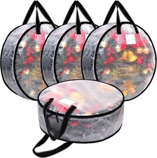 4 Pack Clear Christmas Wreath Storage Container, 30 x 8 Inch 4Pcs: 30in 